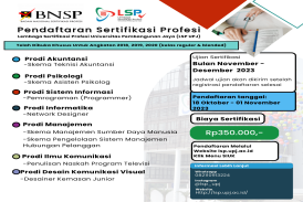 PENDAFTARAN UJI KOMPETENSI (SERTIFIKASI) BAGI MAHASISWA ANGKATAN 2018 s/d 2020 (Kelas Regular & Blended Learning)